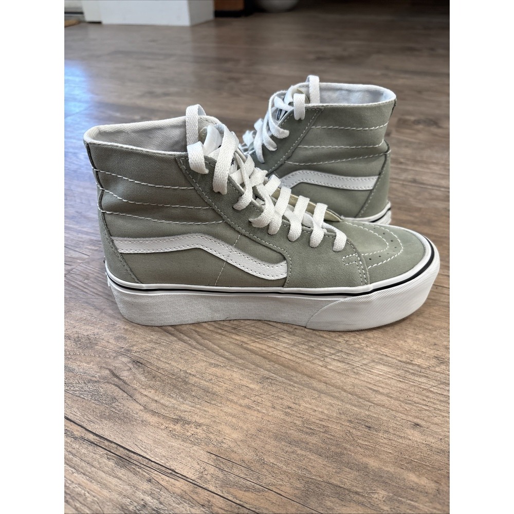 Vans Sk8-Hi VN0A4U3B8SU Sage Green Suede Canvas Women's Size 7 - Picture 5 of 10
